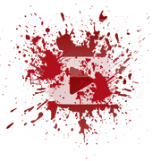 a red paint splatter on a white background youtube button that links shadowplays youtube channel